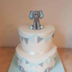 Elephant Two Tier Baby Shower Cake