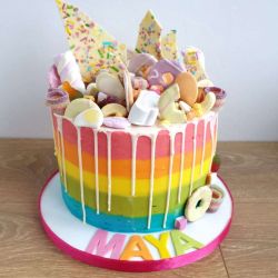 Rainbow Drip 3 Layer Cake