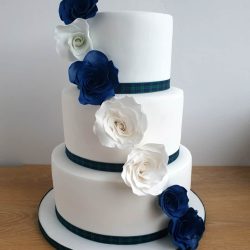 Blue Rose Wedding Cake