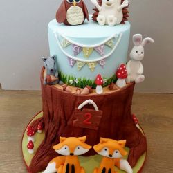Woodland Animal Cake