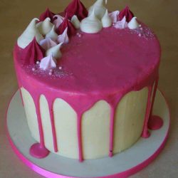 Simple Pink Drip Cake
