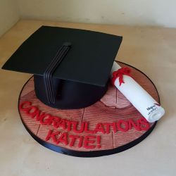 Graduation Cap and Scroll Cake