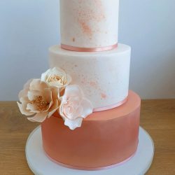 Rose Gold Splatter Wedding Cake